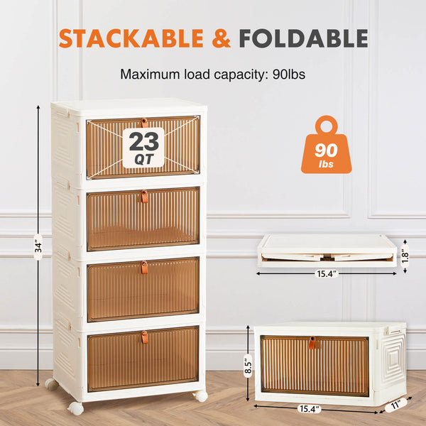 CONCETTA Foldable Organizers, Storage with Lockable Wheels