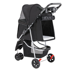 CONCETTA 3-Wheel Foldable and Waterproof Pet Stroller - Jogger Stroller for Small and Medium Dogs and Cats with Cup Holder and Removable Liner