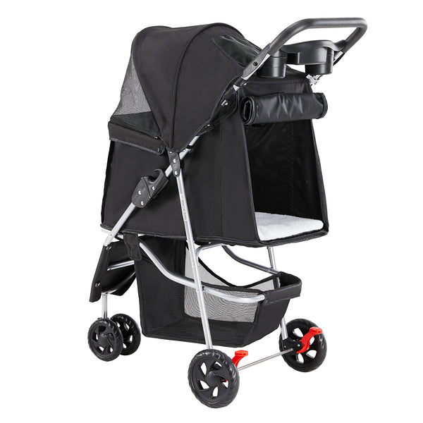 CONCETTA 3-Wheel Foldable and Waterproof Pet Stroller - Jogger Stroller for Small and Medium Dogs and Cats with Cup Holder and Removable Liner