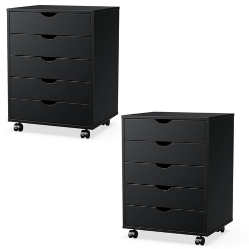 CONCETTA 5 Drawer Chest of Drawers, Wooden Dresser, Removable Storage Cabinet, Can be placed under Desk, Suitable for Home, Office