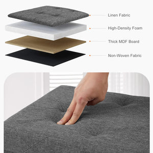 30" Foldable Storage Ottoman Bench, Multifunctional, Supports up to 350 lbs