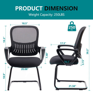 CONCETTA Ergonomic office chair - with storage basket, no wheels, breathable back, suitable for office, bedroom, living room.
