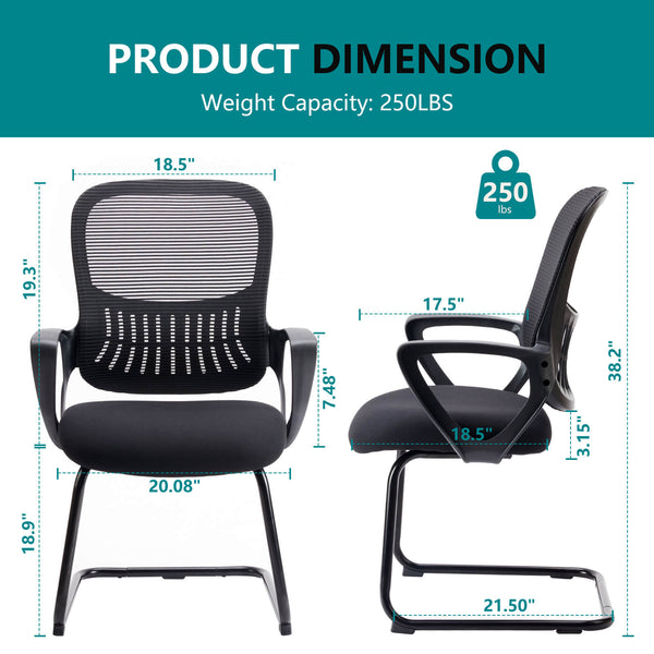 CONCETTA Ergonomic office chair - with storage basket, no wheels, breathable back, suitable for office, bedroom, living room.