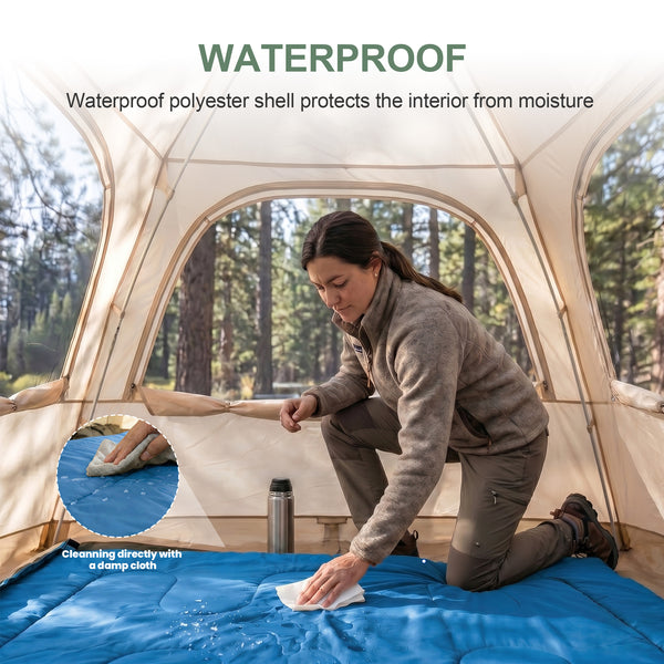CONCETTA Lightweight Double Sleeping Bag for Adults in Cold & Warm Weaher, Waterproof & Machine Washable for Camping/Backpacking/Hiking