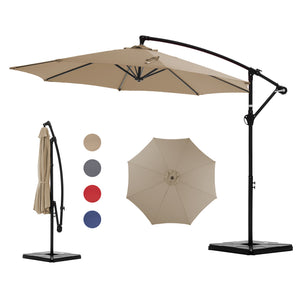 CONCETTA 10ft Offset Outdoor Patio Umbrella with Easy Tilt & Crank, Adjustable Polyester Shade for Garden, Backyard, Poolside