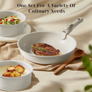 CONCETTA 12Pcs Pots and Pans Set-Nonstick Kitchen Cookware, with Detachable Handle, Induction Cookware, Dishwasher Oven Safe