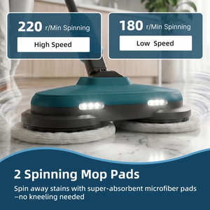 CONCETTA Hard Floor Steam Mop with Dual Cleaning Heads, 3 Steam Modes, LED Headlights