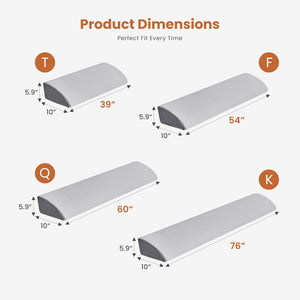 Headboard Gap Filler Pillow - High-Density Foam Wedge for Mattress-to-Headboard Space, with Storage Pocket & Removable Cover, Full