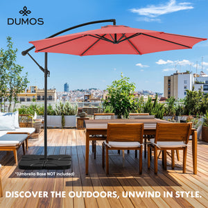 CONCETTA 10FT Hanging Offset Patio Umbrella Outdoor with Push Button Tilt & Crank, Self-Locking Cantilever Umbrella, 8 Sturdy Ribs