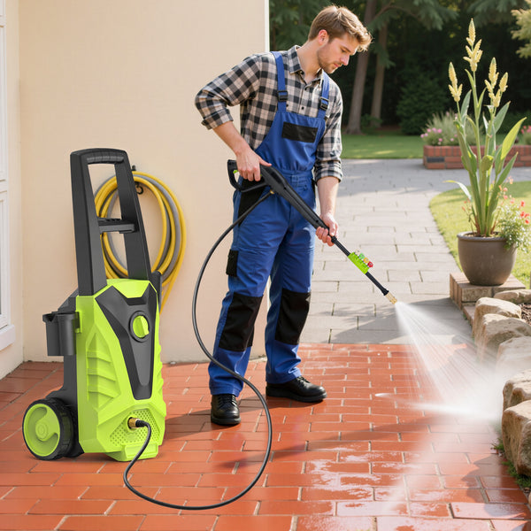 Electric Pressure Washer , Power Washer with 6 Nozzles & Foam Cannon for Window, Fence, Patio, Driveway Cleaning，2.0 GPM