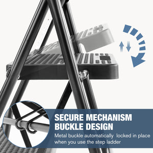 CONCETTA 2-step non-slip ladder, 800 lbs Capacity, Foldable, For use in the home and outdoors, picking up and dropping off items