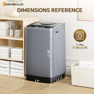 CONCETTA Washing Machine, 10 Cycle Program with Air Dry, 1.06 cu.ft Compact Washer, Stainless Steel Tub, 16.93 x 17.05 x 29.13 in for Apartments Dorms RVs