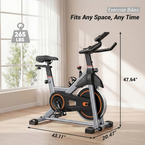 CONCETTA Exercise Bike for Home Gym, Stationary Indoor Cycling Bike, Low Noise Cardio Workout Equipment with Adjustable Resistance