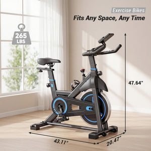 CONCETTA Exercise Bike for Home Gym, Stationary Indoor Cycling Bike, Low Noise Cardio Workout Equipment with Adjustable Resistance