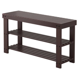 CONCETTA Bamboo Shoe Rack & Bench, 3-Tier 280 lb Capacity Storage Organizer for Entryway, Living Room, Balcony