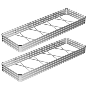 SHOUFTW Galvanized Rectangular Raised Garden Bed, Outdoor Metal Planter Box with Rust-Resistant Steel, Easy to Assemble, Ideal for Vegetables, Flowers & Herbs