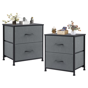 CONCETTA Nightstand Set - 2 Storage Drawers, Bedside Furniture End Table, Suitable for Living Room, Bedroom, Closet