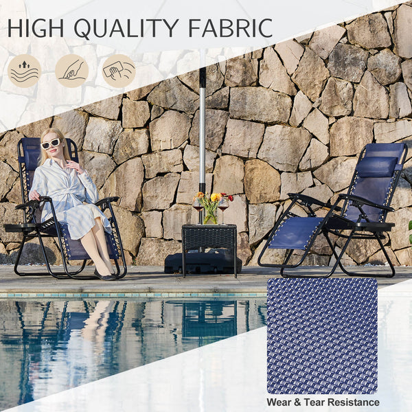 JOINSUN Zero Gravity Chairs - Set of 2 portable recliners with adjustable steel mesh for beach, camping, patio and lawn