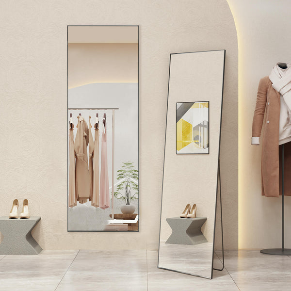 CONCETTA 71"x30" Arched Full Body Mirror Floor Mirror Standing Hanging or Leaning Wall with Stand Aluminum Alloy Thin Frame