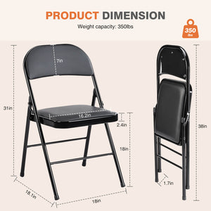 CONCETTA Genuine Leather Folding Chair - Soft and comfortable, easy to carry and store, suitable for events, weddings, parties, home, office