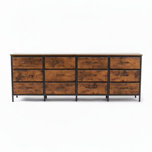 CONCETTA Storage TV Dresser, Metal Frames Resist Deformation, Adjustable Feet Prevent Tipping, Supports TV up to 55-80 inch, Suitable for Living Room,Black