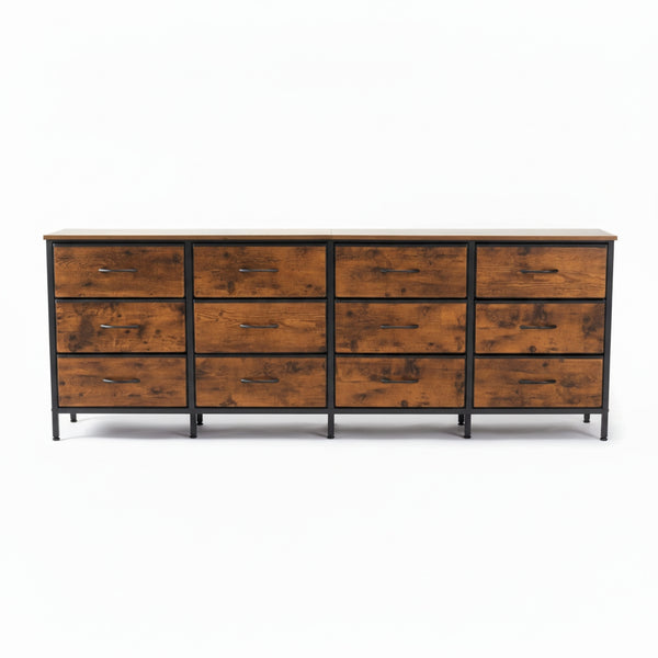 CONCETTA Storage TV Dresser, Metal Frames Resist Deformation, Adjustable Feet Prevent Tipping, Supports TV up to 55-80 inch, Suitable for Living Room,Black