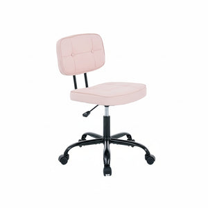 CONCETTA Ergonomic Home Office PU Leather Desk Chair, Small Space, Thickened Cushion, Armless Rolling Chair for Adults