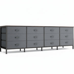 CONCETTA Storage TV Dresser, Metal Frames Resist Deformation, Adjustable Feet Prevent Tipping, Supports TV up to 55-80 inch, Suitable for Living Room,Black