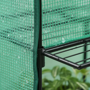 CONCETTA 4-Tier Mini & Portable Greenhouse with Wheels, Rust-Resistant Steel Frame, PVC Cover for Indoor or Outdoor Gardening