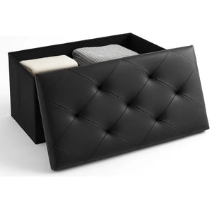 CONCETTA Storage Ottoman – Foldable Stool with Storage for Bedroom, Living Room, Entryway