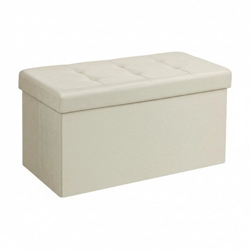 CONCETTA 43" Storage Ottoman Bench, Foldable Storage Chest, End of Bed Foot Stool with Padded Seat, Bedroom Bench, Support 660lbs