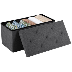 CONCETTA 43" Storage Ottoman Bench, Foldable Storage Chest, End of Bed Foot Stool with Padded Seat, Bedroom Bench, Support 660lbs