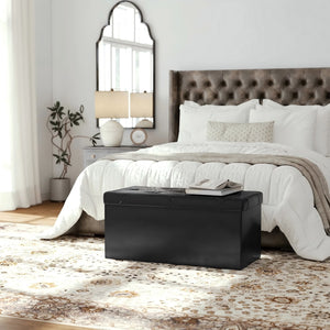CONCETTA Storage Ottoman Bench, Foldable Footrest Stool with High Load Capacity, Holds Up to 660 lb, PVC
