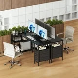 L Shaped Computer Desk with 3 Drawers, Power Outlets, USB Ports, and Monitor Stand, Corner Gaming Desk for Home Office