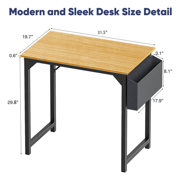 CONCETTA Computer Desk - 32/40/47/55/63 inch Student Kids Study Wooden Desk with Headphone Hook and Storage Bag for Bedroom, Living Room, Study Room