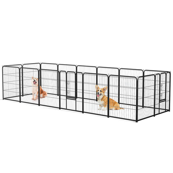 CONCETTA Dog Playpen - Collapsible Portable Pet Pen, High Metal Sport Puppy Pen with Gate for Garden, Patio, RV Camping