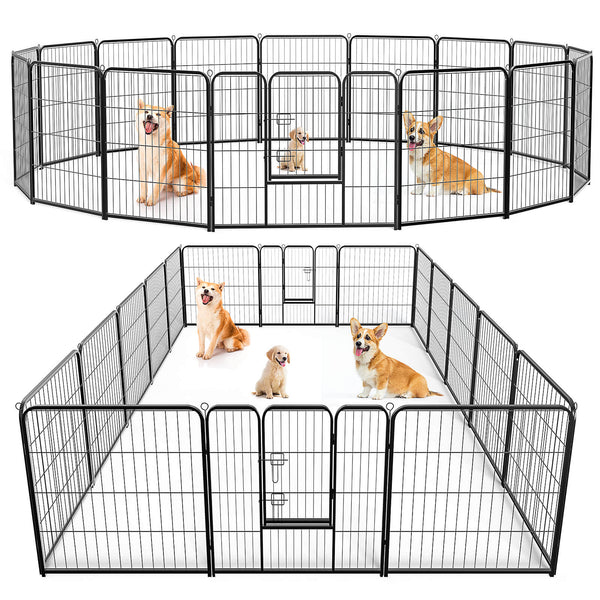 CONCETTA Dog Playpen - Collapsible Portable Pet Pen, High Metal Sport Puppy Pen with Gate for Garden, Patio, RV Camping