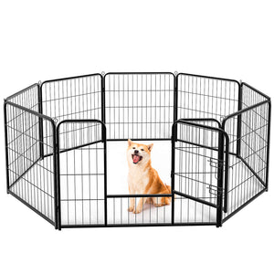 CONCETTA Dog Playpen - Collapsible Portable Pet Pen, High Metal Sport Puppy Pen with Gate for Garden, Patio, RV Camping