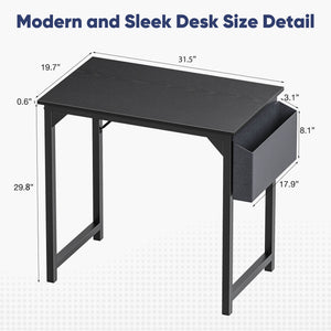 CONCETTA Computer Desk - 32/40/47/55/63 inch Student Kids Study Wooden Desk with Headphone Hook and Storage Bag for Bedroom, Living Room, Study Room