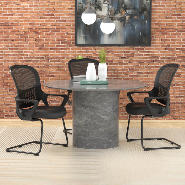 CONCETTA Ergonomic office chair - with storage basket, no wheels, breathable back, suitable for office, bedroom, living room.