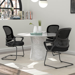 CONCETTA Ergonomic office chair - with storage basket, no wheels, breathable back, suitable for office, bedroom, living room.