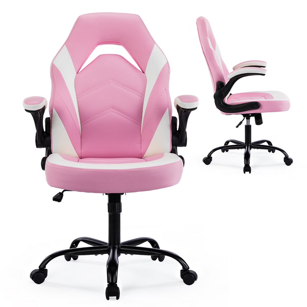 CONCETTA PU Leather Ergonomic Gaming Chair with Flip-up Armrests and Lumbar Support