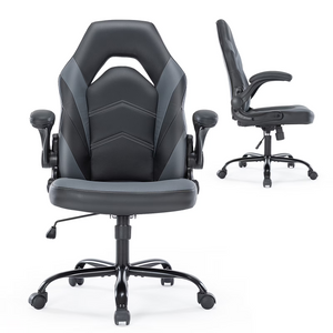 CONCETTA PU Leather Ergonomic Gaming Chair with Flip-up Armrests and Lumbar Support