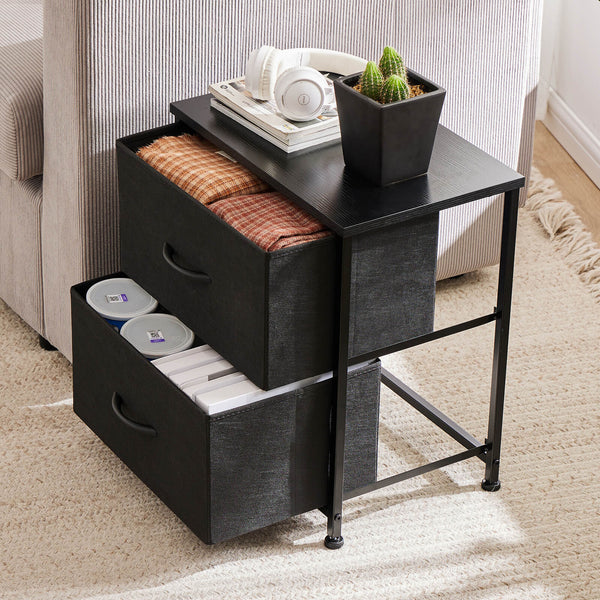 JOINSUN Nightstand Set - 2 Storage Drawers, Bedside Furniture End Table, Suitable for Living Room, Bedroom, Closet