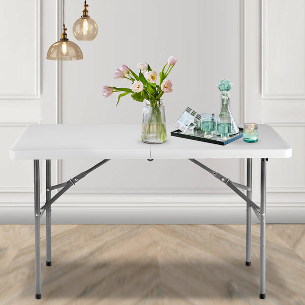 CONCETTA Outdoor Indoor Portable Folding Table, Heavy Duty Foldable Table, Carrying Handle for Camping Picnic