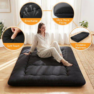 CONCETTA Memory Foam Futon Mattress, Twin Size, Foldable Tatami Floor Mattress with Storage Bag