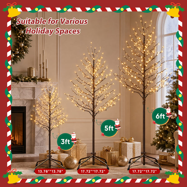 CONCETTA Lighted Star Tree, Christmas Tree with Warm White LED Lights, Adjustable Branches for Indoor Outdoor Yard Porch Decor