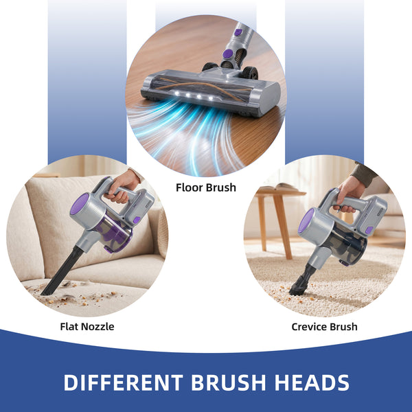 CONCETTA Cordless Vacuum Cleaner with Self-Standing, LED Screen, Lightweight Powerful Suction, 6-in-1 Rechargeable for Home Carpets, Pet Hair, Hardwood Floors
