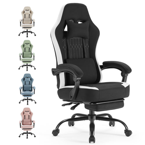 gaming chair, office chair with high backrest and computer chair, is an ergonomic adjustable rotating office chair. Available in black, white, khaki, pink and blue.