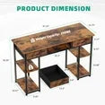 CONCETTA 40" L Shaped Gaming Desk with USB Charging, LED Lights, Power Outlets, Large Storage space, Monitor Stand, Black